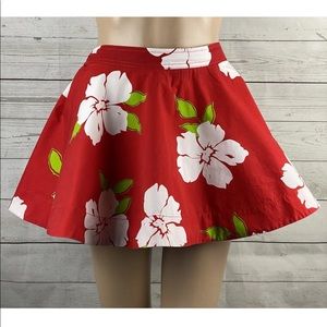 Hollister Red Floral Mini Skirt